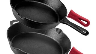 Cuisinel Cast Iron Skillets Set - 10" + 12"-Inch Pre-Seasoned...