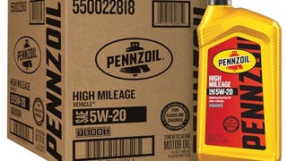 Pennzoil High Mileage 5W-20 Motor Oil, 1 Quart (6 Pack)