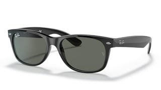 Ray-Ban RB2132 New Wayfarer Square Sunglasses, Black/G-...