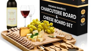 Charcuterie Board Gift Set - Bamboo Cheese Board and Charcuterie...