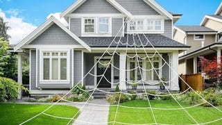 PREXTEX Halloween Decor Spider Web with 25ft Cobweb Rope...