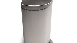 simplehuman Semi-Round Step Trash Can, Stainless Steel,...