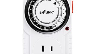 BN-LINK 24 Hour Plug-in Mechanical Timer Grounded for Aquarium,...