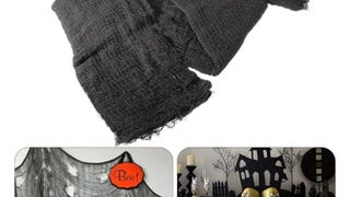 Unomor Black Creepy Cloth, 300 x 80 Inches Spooky Halloween...