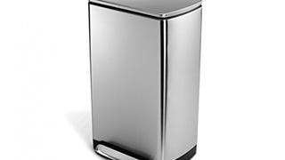 simplehuman Wide-Step Rectangular Step Trash Can, Stainless...