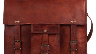 Leather Messenger Bag for Men - 14" Full Grain Leather...