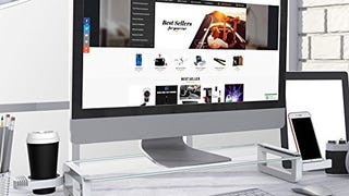 Eutuxia Tempered Glass Universal Monitor Stand, TV, Laptop,...