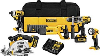 DEWALT 20V MAX Cordless Drill Combo Kit, 5-Tool (DCK592L2)...