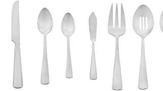 Amazon Basics 65-Piece Stainless Steel Flatware Set with...