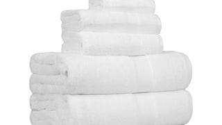 Amazon Basics 6 Piece Oversized Fade resistant Towel set,...