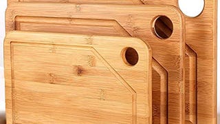 Mohy Bamboo Cutting Board Set with Juice Groove (Set of...