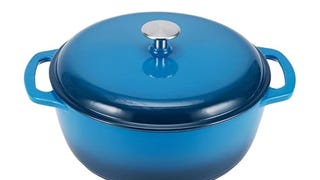 Amazon Basics Cast Iron Dutch Oven Pot with Lid, Enameled,...