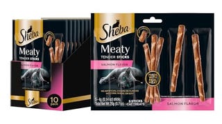 Sheba Meaty Tender Sticks Soft Cat Treats Salmon Flavor,...