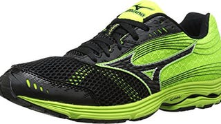 Mizuno Men's Wave Sayonara 3 Running Shoe, Black/Neon Yellow,...