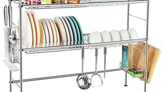 Over The Sink Dish Drying Rack, 2-Tier Stainless Steel...