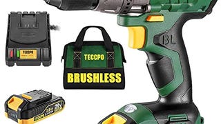 TECCPO Cordless Drill Set, 20V Brushless Drill Driver Kit,...