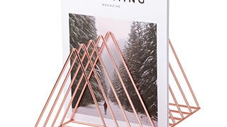 Simmer Stone Rose Gold Magazine Holder Rack, Desktop File...