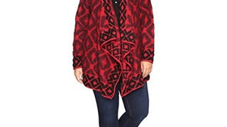 Lucky Brand Women's Plus Size Aztec Wrap Swater, Red/Multi,...