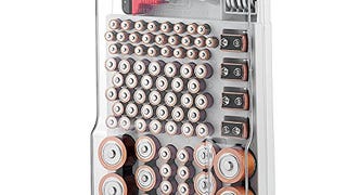 THE BATTERY ORGANISER and Tester with Cover, Battery Storage...