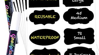 173Pcs Chalkboard Label Stickers with 2 Chalk Markers Pen,...