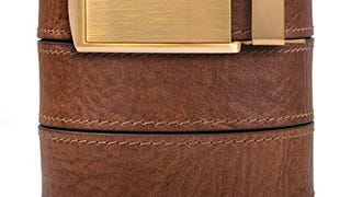 SlideBelts Top Grain Leather Ratchet Belt (Walnut with...