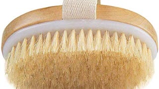 Dry Brushing Body Brush, Natural Bristle Dry Skin Exfoliating...