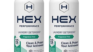 HEX Performance Laundry Detergent, Fragrance Free, 64 Loads...