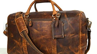 Aaron Leather Goods Travel Duffel Bag for Men & Women Sports...