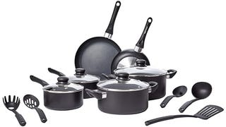 Kitchen Starter Set with Stainless Steel or Nonstick Cookware (130 Pieces)