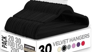 Utopia Home Velvet Hangers 30 Pack - Non-Slip Clothes Hanger...