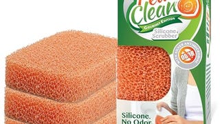 Peachy Clean Silicone Dish Sponge Scrubbers, Fresh Peach...