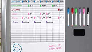 Magnetic Dry Erase Chore Chart for Multiple Kids (17x20"...