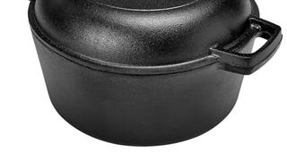 Cast Iron Double Dutch Oven - Pre-Seasoned 5-Quart Set...