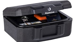 SentrySafe Fireproof Money Safe with Key Lock, Black Lock...