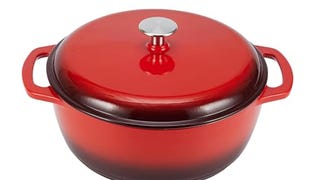 Amazon Basics Cast Iron Dutch Oven Pot with Lid, Enameled,...