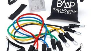 Black Mountain Products Resistance Band Set with Door Anchor,...