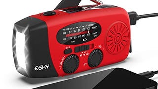 Esky Emergency Hand Crank Radio 7400mWh with 3 LED Flashlight,...