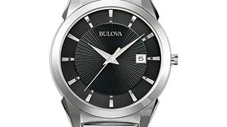 Bulova Men's 3-Hand Calendar Date Quartz Watch, Patterned...