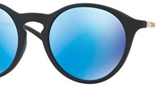 Ray-Ban RB4243L Round Sunglasses, Rubber Black/Mirror Blue,...