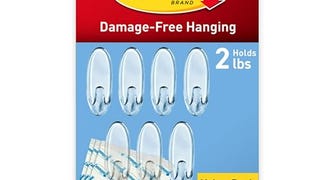 Command Medium Clear Wall Hooks, 7 Hooks and 12 Command...