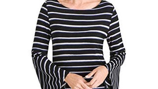 Chico's Women's Travelers Classic Striped Bell-Sleeve Top...