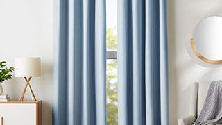 Amazon Basics Room Darkening Blackout Window Curtain with...