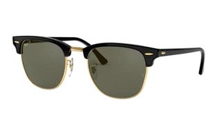 Ray-Ban RB3016 Clubmaster Square Sunglasses, Black/Polarized...