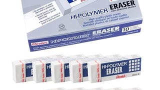 Pentel Hi-Polymer Block Eraser, Large, White, Pack of 10...