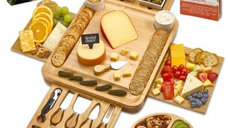 Large Charcuterie Board Set - Bonus Recipe Book - 2 Ceramic...