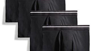 Goodthreads Men's Tag-Free Boxer Briefs, Pack of 4, Black,...