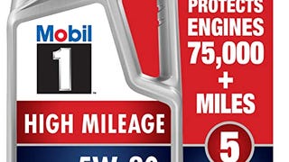 Mobil 1 High Mileage Full Synthetic Motor Oil 5W-20, 5...