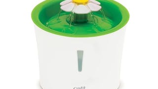 Catit Flower Fountain with Triple Action Filter, Cat Drinking...