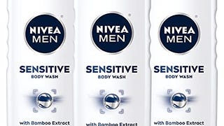 Nivea Men Sensitive Body Wash with Bamboo Extract, 3 Pack...
