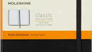 Moleskine Classic Notebook, Large, Ruled, Black, Hard Cover...